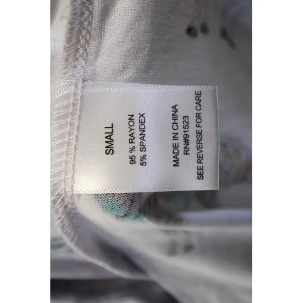 Emerson Road Womens Animal Print Ruffle Crew Neck Sleep Pajama Set Gray Size S